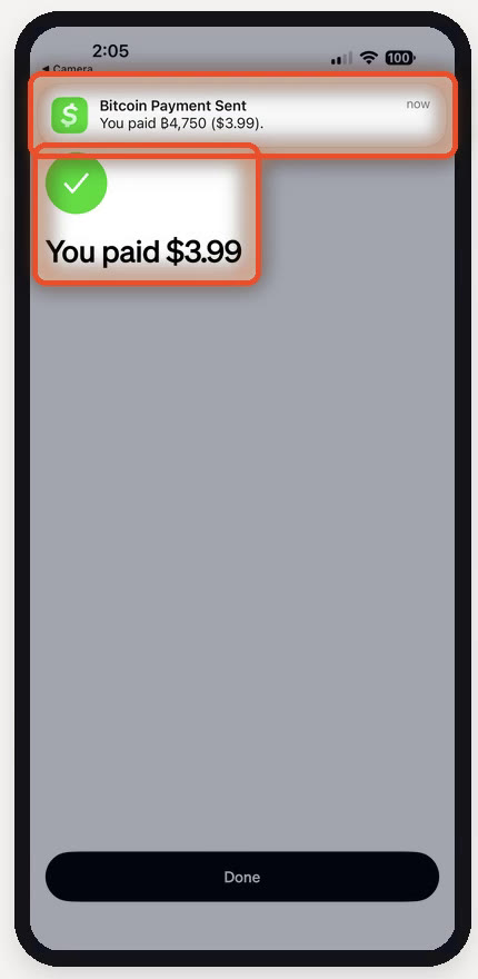 Payment confirmed in seconds
